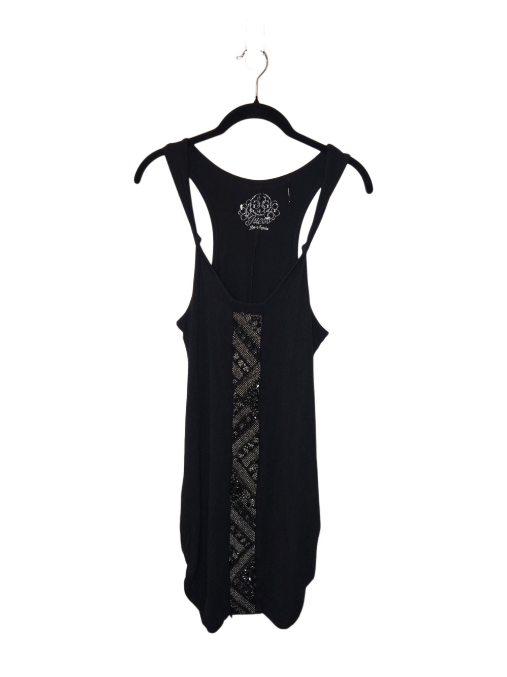 Y2k Guess Black Beaded Racerback Tank Top Dress!